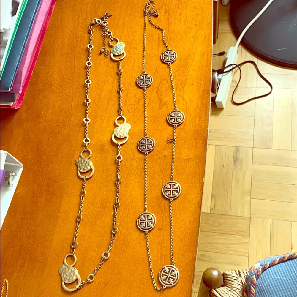 Jewelry bundle! Two long gold statement necklaces